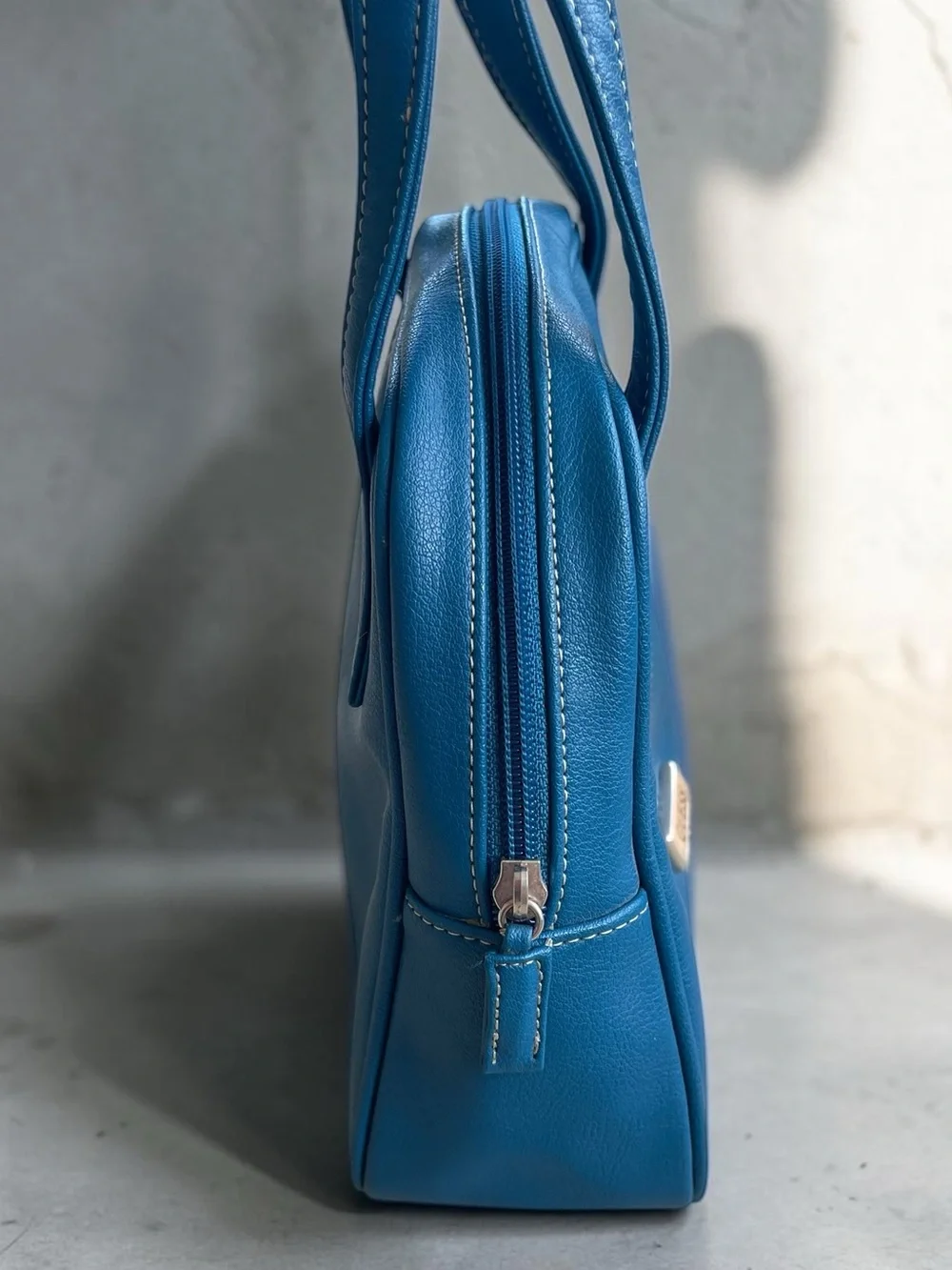 Vintage GUESS Royal Blue Dome Satchel Top Handle Y2K Handbag